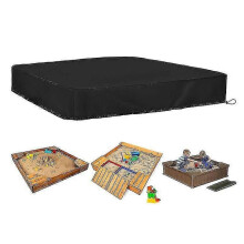 (150*150cm-Black)Waterproof Sandpit Cover with Drawstring, Dustproof UV Protection for Toys & Furniture