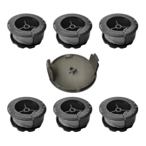(6 spools 1 cap)4 Spools Replacement Trimmer Spool for Bosch Universal Grasscut with Cap