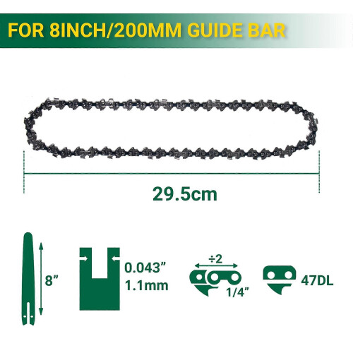 (only replacement-1)1pc/2pcs 8 Inch Replacement Chain 1/4\ 1