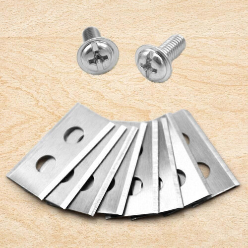 (Silver)30Pcs Lawnmower Replacement Blade Double Hole Automatic Moving Machine Blade Titanium Plating 2