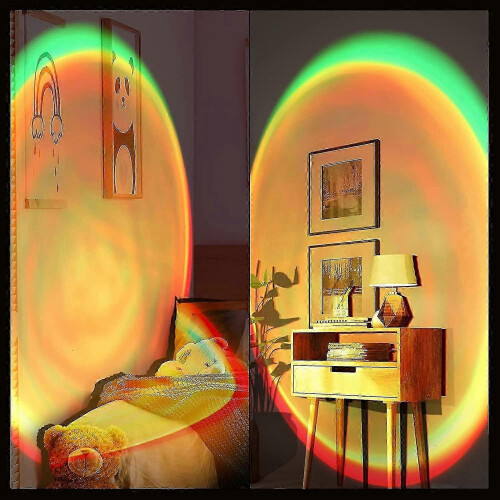(Color change)Sunset Lamp Projector: 16-Color Changing LED Light for Home Decor, 4 Modes Kids Gift 2