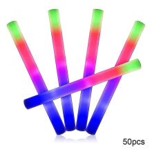 (50 Stück) 50 Stück bunte LED-Schaum-Leuchtstäbe, Mehrzweck-Blinklicht für Party, Halloween