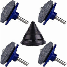 ZENGO 4 Packs Lawnmower Blade Sharpener, Lawnmower Accessories with 1 Pcs Blade ncing Kit, Sharpening
