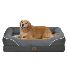 Vaskbar ortopdisk stor hundeseng - aftagelig ortopdisk skum hundesenge med bolster Vandtt stor hundeseng og skridsikker bund Ekstra stor hunde