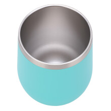 12oz Mintgrün Edelstahl Weinglas ohne Stiel, doppeltwandig mit Deckeln