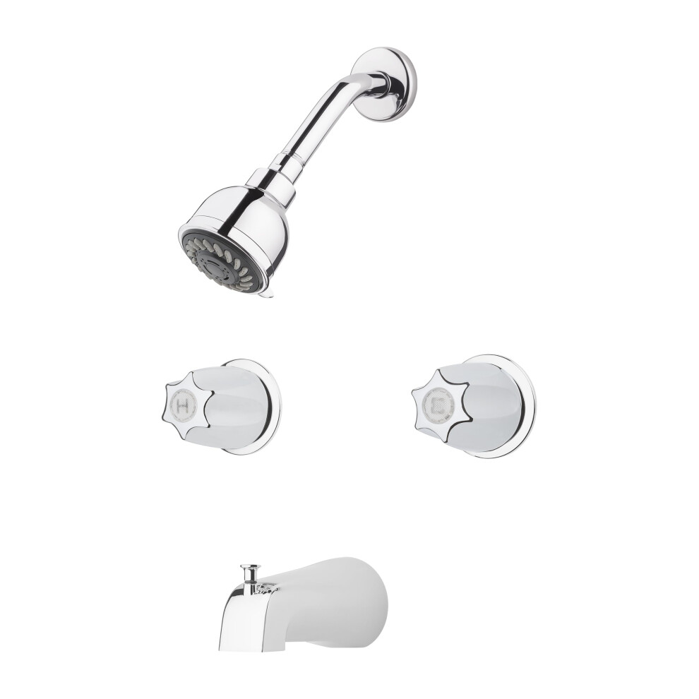 Pfister 2Handle Tub & Shower Faucet With Metal Knob Handles In Polished Chrome 038877632352
