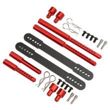 Aluminium- & Carbonfaser-RC-Schalenhalterset für 1/10 Axial SCX10 Rot