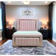 CALISMA Atmosphere Plush Velvet Bed Frame 3FT- PINK