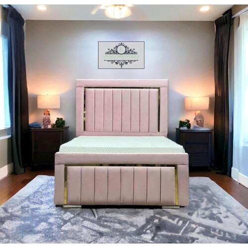 CALISMA Atmosphere Plush Velvet Bed Frame 3FT- PINK