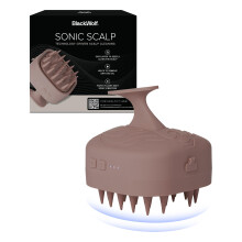 Black Wolf Sonic Scalp Scrubber (Taupe) - Hair & Scalp Massager Brush with 3-Speed Oscillation - Rechargeable Scalp Care Comb with Soft Silicone