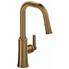 Riobel Trattoria Mixer with Pull Down Spray Square Spout Brushed Gold Kitchen Tap