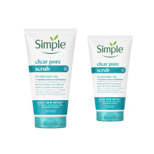 (2x Clear Pore Scrub) Simple Face Wash - Refreshing, Moisturising, Glow or Clear Pore Scrub,150ml