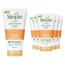 (6x of 150ml) Simple Protect & Glow Express Glow Clay Polish Face Wash