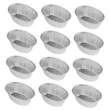 Oval Tinfoil Bowls Disposable BBQ Trays Pack of 125 Aluminium Foil High Temperature Resistant Stackable Food Safe for Camping Picnic
