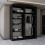 Modern Sliding  Wardrobe-Mirror Doors 150cm Black 3