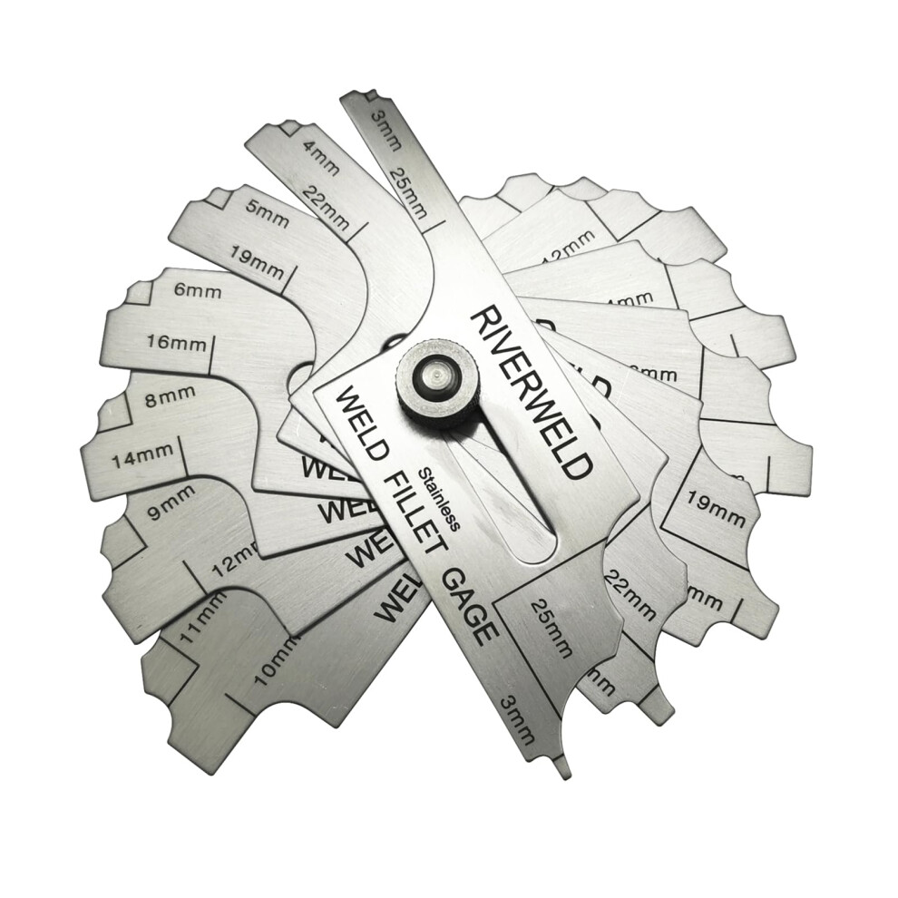 7-Piece Fillet Weld Set Gage Rl Gauge For Welding Inspection And Testing, Metric Ulnar Specifications 6947110638799
