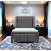 CALISMA Atmosphere Plush Velvet Bed Frame 3FT- GREY