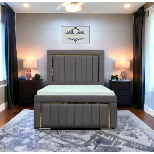 CALISMA Atmosphere Plush Velvet Bed Frame 3FT- GREY