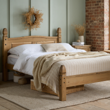 Corona Mexican Solid Pine Low Foot End 150cm Bedstead 5FT Kingsize bed Frame