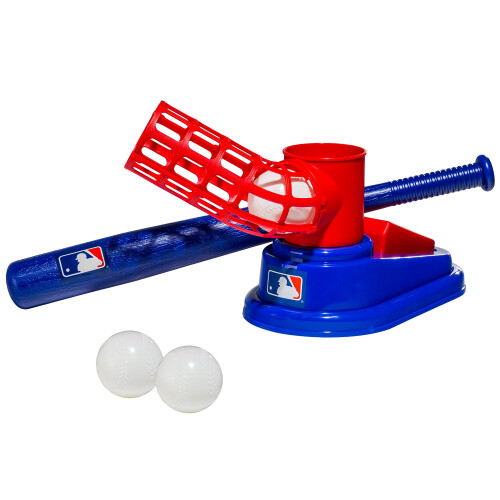 Franklin Sports Μηχανή Πίτσα Μπέιζμπολ για Παιδιά - Pop A Pitch με Μπάτ και 3 Πλαστικές Μπάλες
