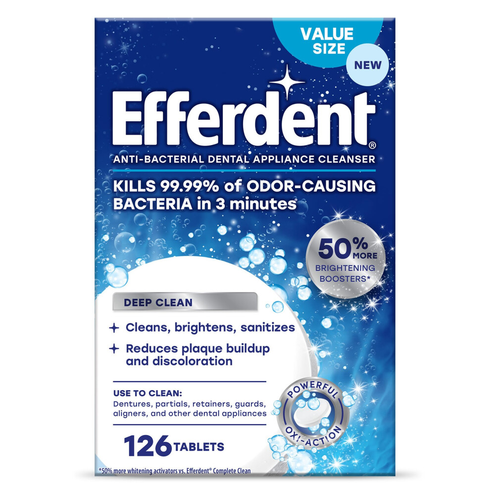 Efferdent Deep Clean Retainer Cleaning Tablets Denture Cleanser Tablets For Dental Appliances 126 Count