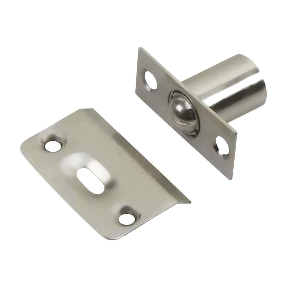 2 Pack Rok Hardware Brushed Nickel Adjustable Large Closet Cabinet Ball Catch Latch With Radius Corners And Strike Rokbcbn 614405017831