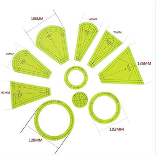 Dresden Quilting Template Set 10 Pack for Sewing and Patchwork - Durable Ruler Tools for Precise Fabric Cutting 1