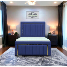CALISMA Atmosphere Plush Velvet Bed Frame 4FT6-BLUE