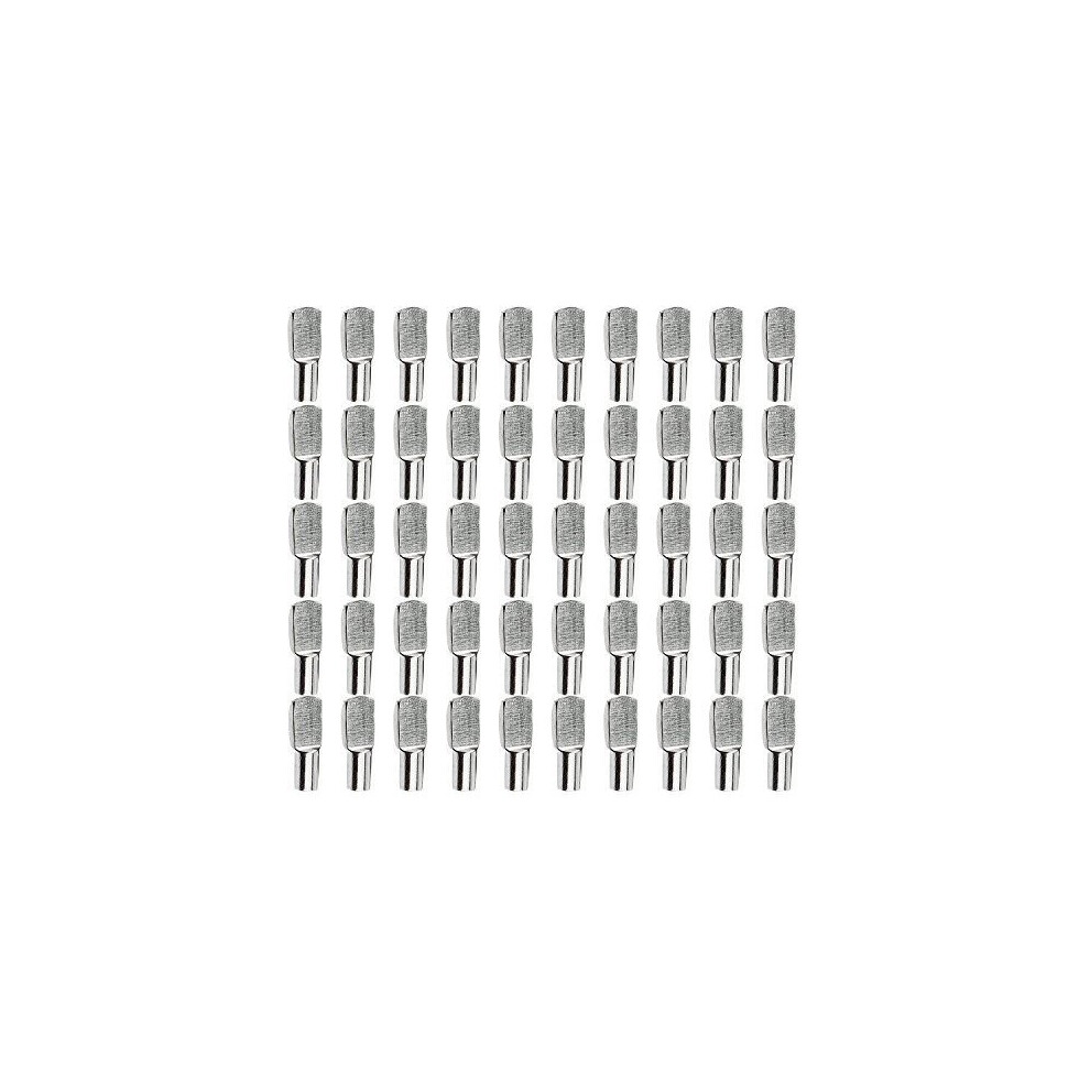 Sutemribor 5Mm Shelf Pins Spoon Shape Cabinet Furniture Shelf Support Pegs Nickel Plated 50 Pieces 688209800784