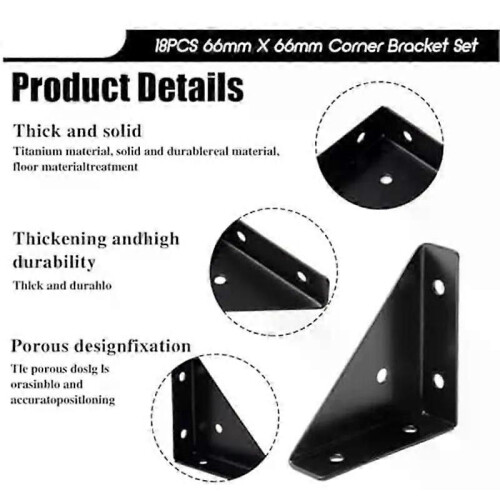 Soporte de ángulo triangular para estante, conector de mesa de esquina para mesa de cama, 66 mm x 66 1