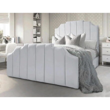 CALISMA Santorini 54 Velvet Divan Bed with Footboard Silver, 4FT6
