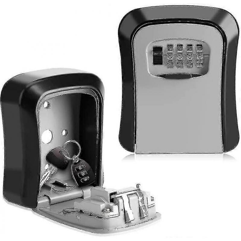 Key Lock Box 4 Digit Combination Wall Mount Key Safe Security Storage ...
