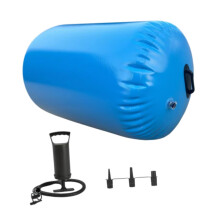 Inflatable Gymnastics Mat for Home and Outdoor Use, Lightweight Air Roller Tumbling Barrel, Blue, 10ft Size