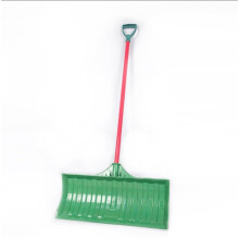 Snow Shovel With Wheels 125cm D-Grip For Driveway Snow Removal Green Heavy Duty Plastic Snow Pusher