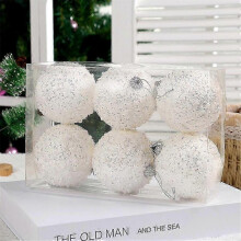 (White) 2025 6Pcs/Set Christmas Tree Baubles Xmas Tree Hanging Ornaments Pendants For Christmas Decor