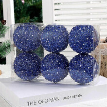 (Blue) 2025 6Pcs/Set Christmas Tree Baubles Xmas Tree Hanging Ornaments Pendants For Christmas Decor