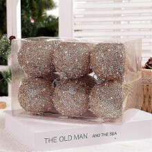 (Rose Gold) 2025 6Pcs/Set Christmas Tree Baubles Xmas Tree Hanging Ornaments Pendants For Christmas Decor