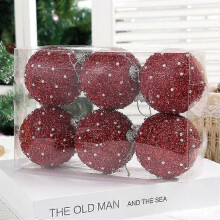 (Red) 2025 6Pcs/Set Christmas Tree Baubles Xmas Tree Hanging Ornaments Pendants For Christmas Decor