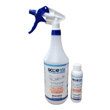 SCOE 10X lugtfjerner startpakke - 32 oz koncentrat (giver 32 oz), ekstra robust sprayflaske, urin- og kæledyrslugtfjerner, Fremstillet i USA