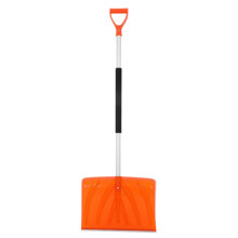 Snow Pusher Snow Shovel 136cm Orange With D-Handle For Snow Removal On Driveways Sidewalks Patios