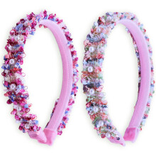 FROG SAC 2 Cerchietti con Perline Rosa per Bambine, Accessori per Capelli, Cerchietti Colorati per Bambini