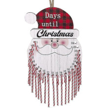 (A 29.5*22*0.9cm, Red) 2025 Countdown Calendar Pendant Snowman Shaped Christmas Santa Hanging Wooden Advent