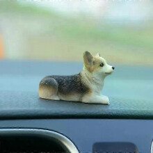 (black3) 2025 Car Dashboard Dog Toys Accessories Decorate Exquisite Mini Corgi Resin Doll Ornament Auto Interior Cute Puppy Gift Decorations