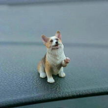 (black1) 2025 Car Dashboard Dog Toys Accessories Decorate Exquisite Mini Corgi Resin Doll Ornament Auto Interior Cute Puppy Gift Decorations