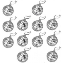 (5CM) 2025 12pcs 5cm Mirror Disco Ball Mirror Party Christmas Decor With Straps