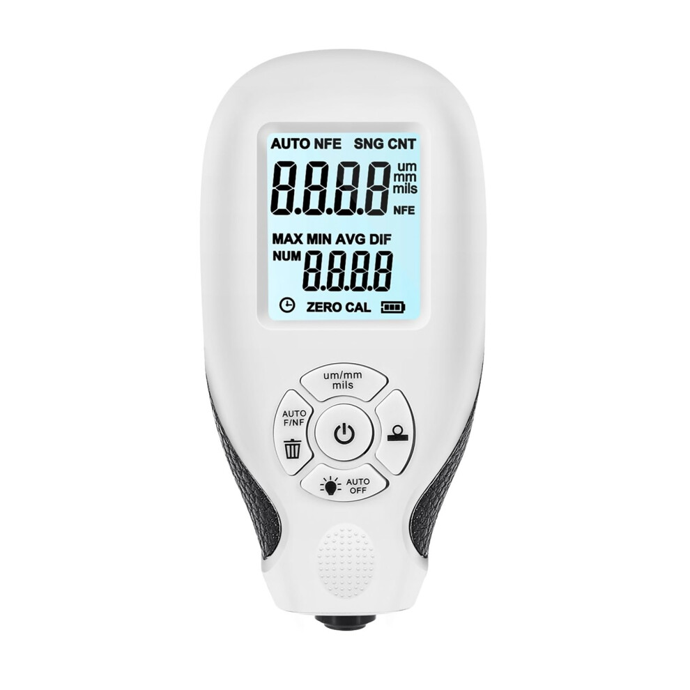 Thickness Gauge, Coating Thickness Gauge For Car Paint, Lcd Display Manual Colour Tester, 0-2000Um Measurement, White 6447073151644