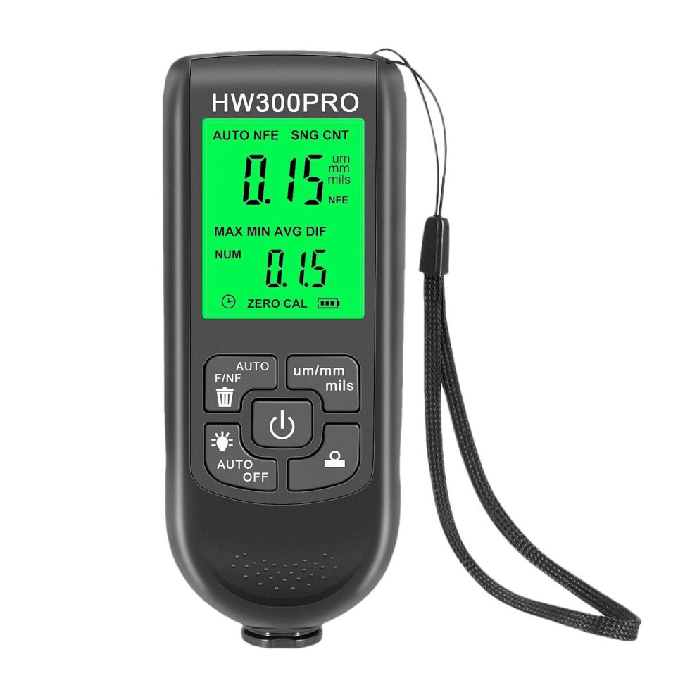 Thickness Gauge, Digital Car Paint Thickness Gauge 0.1 Micron Measurement For Automotive Coating 0-2000 Micron Black 6947110642635