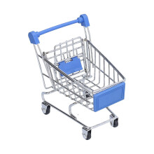 Carrello espositivo in ferro robusto blu per mini supermercato