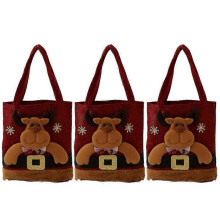 (elk) 2025 3pcs Christmas Apple Cloth Bag Cozy Large Capacity Soft And Comfortable Christmas Decorations Gift Bag