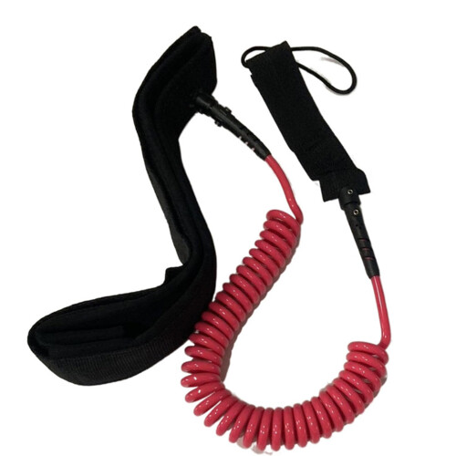 Paddleboard Leash Waist Belt with Adjustable Quick Release for Surfboards - Red, Durable, Lightweight Design